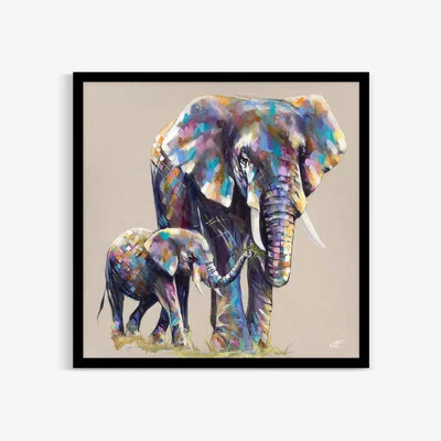 John Lewis John Lewis Louise Luton 'Mama & Baby' Framed Print, 84.5 x 84.5cm, Multi