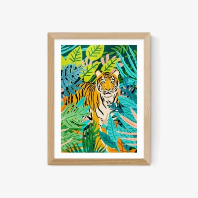 John Lewis EAST END PRINTS 83 Oranges 'Only' Tiger Framed Print