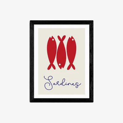 John Lewis EAST END PRINTS Inoui 'Sardines' Framed Print