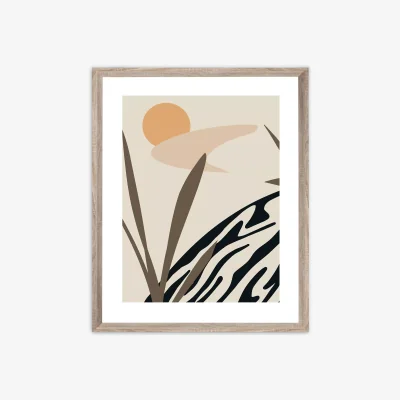 John Lewis Botanical Scandi Framed Print, 57 x 47cm, Brown