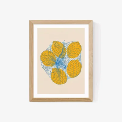 John Lewis EAST END PRINTS Rosi Feist 'Five Lemons in a Net Bag' Framed Print