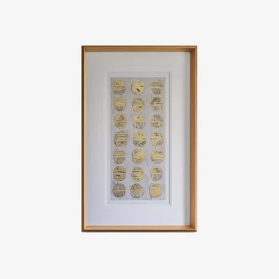 John Lewis Metallic Fossil Study - Framed Print & Mount, 84 x 54cm, Gold