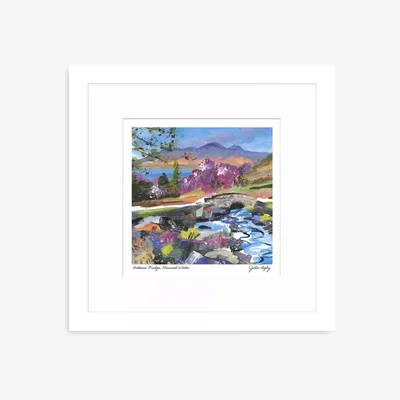 John Lewis John Lewis Julia Rigby 'Ashness Bridge, Derwent Water' Framed Print & Mount, 33.5 x 33.5cm, Blue/Multi