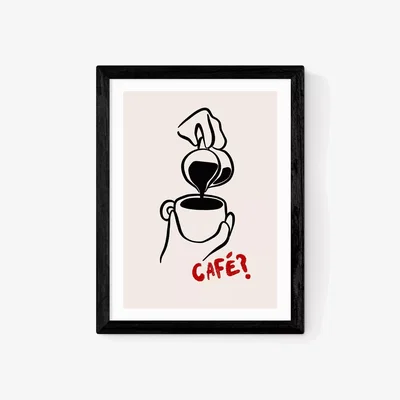 John Lewis EAST END PRINTS SimplyExtraJordanary 'Cafe' Framed Print