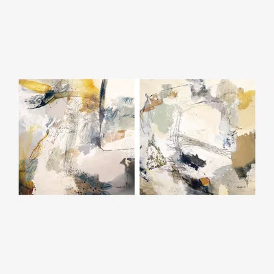 John Lewis Natasha Barnes - 'Pink Abstracts' Canvas Print, Set of 2, 60 x 60cm, Pink/Multi