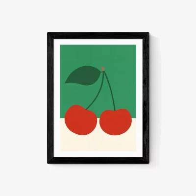 John Lewis EAST END PRINTS Rosi Feist 'Cherries' Framed Print