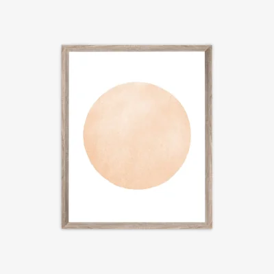 John Lewis Circle Scandi Framed Print, 57 x 47cm, Brown
