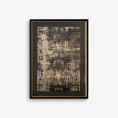 John Lewis Pizarro I - Abstract Framed Print & Mount, 74 x 54cm, Black/Gold