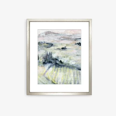 John Lewis Liz Clayton - Abstract Tuscany 1 Framed Print & Mount, 58 x 49cm, Blue/Multi