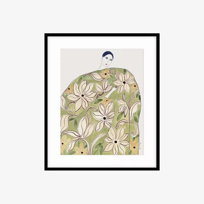 John Lewis John Lewis La Poire 'Summer Coat' Framed Print & Mount, 62 x 52cm, Green/