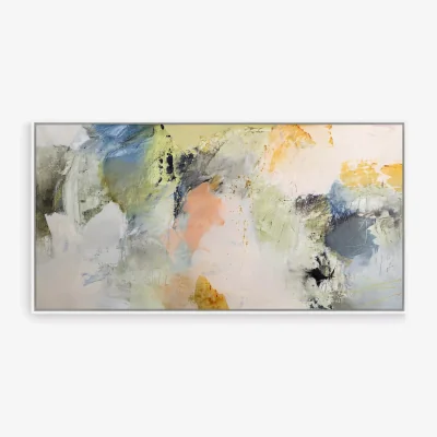 John Lewis Natasha Barnes - 'Formation' Abstract Framed Canvas Print, 84 x 84cm, White/Multi