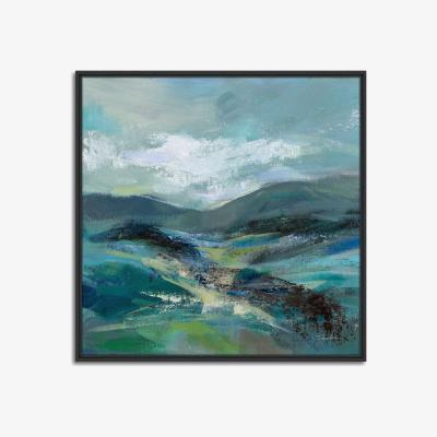 John Lewis John Lewis Silvia Vassileva 'Turquoise Slopes' Framed Canvas Print, 84 x 84cm, Blue