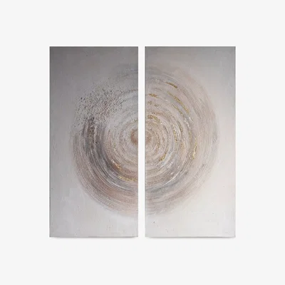 John Lewis Amber Spiral - Diptych Canvas Print, 100 x 100cm, Metallic