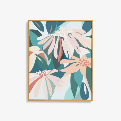 John Lewis John Lewis ANYDAY Tropical Flowers Framed Print, 51 x 41cm, Green/Multi
