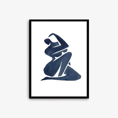 John Lewis Mike Koubou - 'Temptation' Framed Print, 83.5 x 63.5cm, Blue