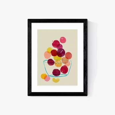 John Lewis EAST END PRINTS Anek 'Plums' Framed Print