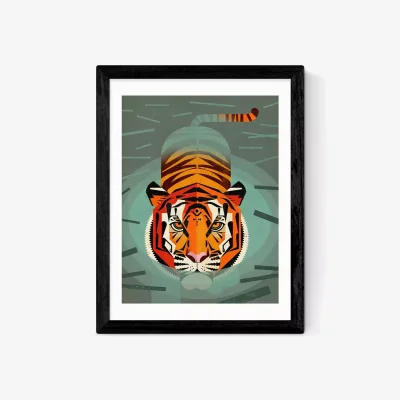 John Lewis EAST END PRINTS Dieter Braun 'Swimming Tiger' Framed Print