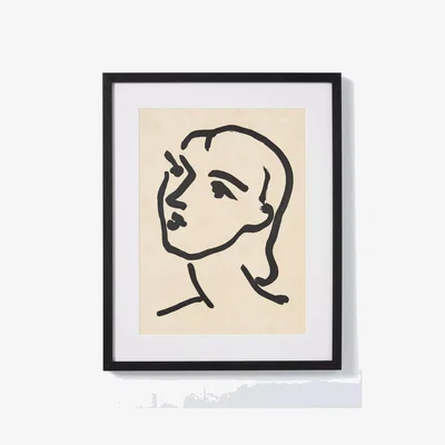 John Lewis John Lewis Henri Matisse 'Nadia Au Cheveux Lisse' Framed Print, 50 x 40cm, Black/White