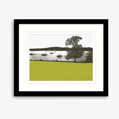 John Lewis Jacky Al-Samarraie - Lake Windermere Framed Print & Mount, 44.5 x 54.5cm, Green