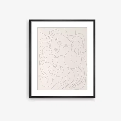 John Lewis Henri Matisse - 'Female Head' Wood Framed Print & Mount, 63 x 53cm, Black/White