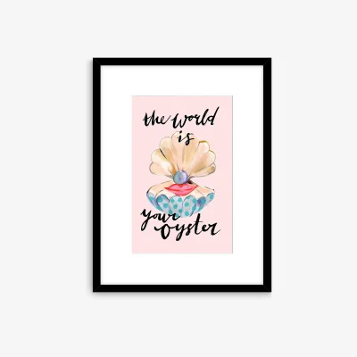 John Lewis Eleanor Bowmer 'World Is Your Oyster' Shell Framed Print & Mount, 42 x 32cm, Pink/Multi