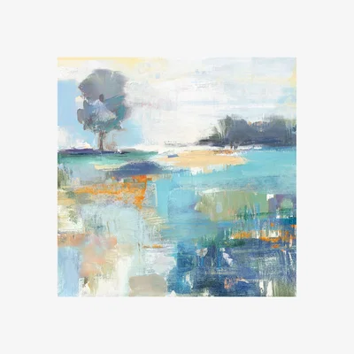 John Lewis Valeria Mravyan - Rocky Fields Canvas Print, 60 x 60cm, Blue/Multi