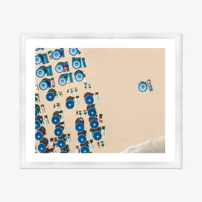John Lewis Beach Brella 2 - Framed Print & Mount, 56 x 66cm, Multi