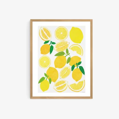 John Lewis Leanne Simpson - 'Lemon Harvest' Wood Framed Print, 52 x 42cm, Yellow