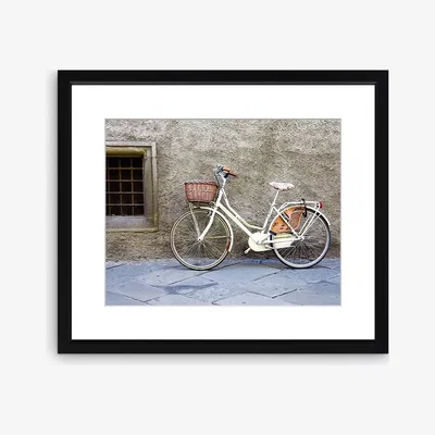 John Lewis Muriel de Seze - Bicycle Parked Framed Print & Mount, 49 x 58cm, Grey
