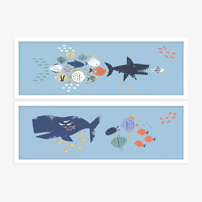 John Lewis little home at John Lewis Under The Sea Wall Art, Set of 2, 60 x 20cm