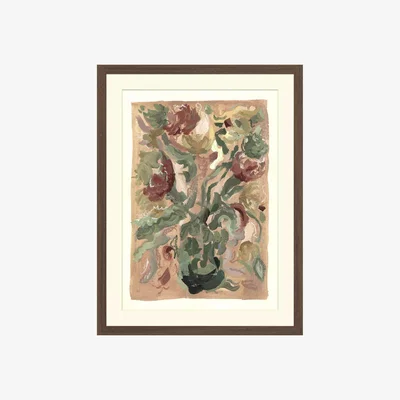 John Lewis John Lewis Harlie Briggs 'Flower Market' Framed Print & Mount, 42 x 32cm, Pink/Green