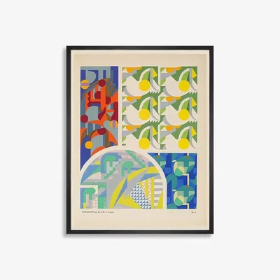 John Lewis Adam and Maurice-Pillard Verneuil - Kaleidoscope Plate 3 Framed Print, 70 x 55cm, Multi