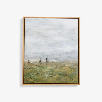 John Lewis John Lewis Megan Meagher 'Out to Sea II' Framed Print, 64 x 54cm, Green