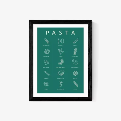 John Lewis EAST END PRINTS Violet Studio 'Pasta Guide' Wood Framed Print