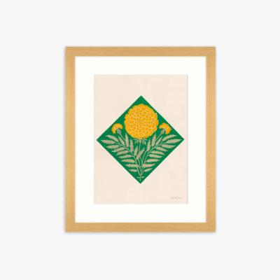 John Lewis Ellen Merchant - 'Marigold' Framed Print & Mount, 53.5 x 43.5cm, Green/Multi