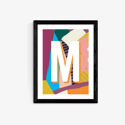 John Lewis EAST END PRINTS Sei and Ru 'M Letter' Framed Print