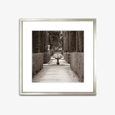 John Lewis Garden Of The Poets Seville Wood Framed Print & Mount, 58 x 58cm, Grey
