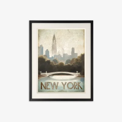 John Lewis Marco Fabiano - Central Park New York Framed Print & Mount, 63 x 51cm, Blue/Multi