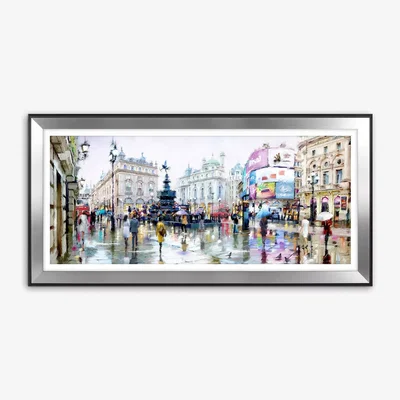 John Lewis Richard Macneil - Piccadilly Circus London Framed Print & Mount, 62 x 128cm, Multi