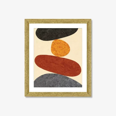 John Lewis Desert Rocks 6 - Framed Print & Mount, 56 x 46cm, Brown/Multi