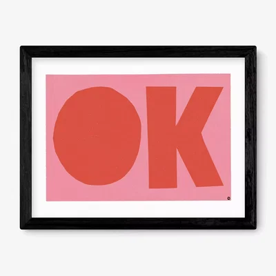John Lewis EAST END PRINTS Marcus Walters 'OK' Framed Print