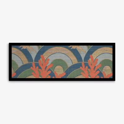 John Lewis John Lewis British Library 'Textile Archive I' Framed Print, 33.5 x 93.5cm, Orange/Multi
