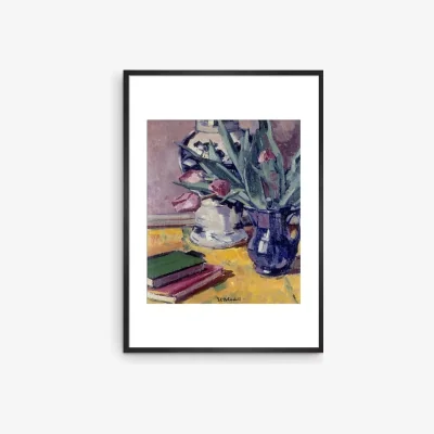 John Lewis Francis Cadell - 'Tulips' Framed Print & Mount, 70 x 50cm, Purple/Yellow
