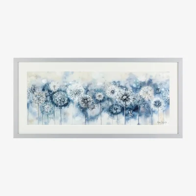 John Lewis Catherine Stephenson - Blue Dandelion Embellished Framed Print, 50 x 105cm