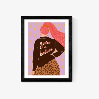 John Lewis EAST END PRINTS Emmy Lupin Studio 'You're Badass' Framed Print