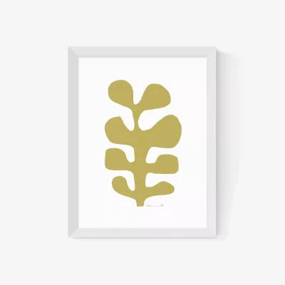 John Lewis EAST END PRINTS Dan Hobday 'Seaweed Mustard' Framed Print