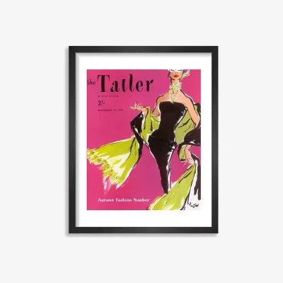 John Lewis The Tatler - September 1955 Magazine Cover Framed Print & Mount, 52 x 42cm, Pink