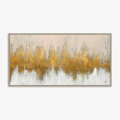 John Lewis John Lewis Julia Purinton 'Glimmer' Framed Canvas Print, 65 x 125cm, Gold