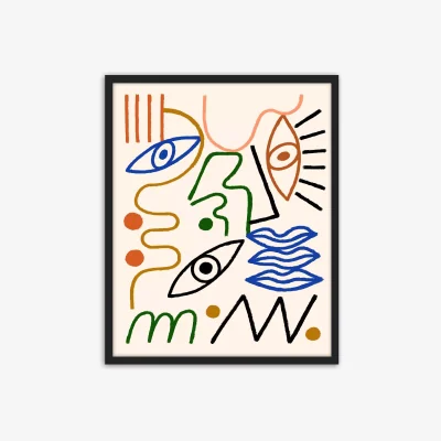 John Lewis Marcello Velho - 'Abstract Portait' Framed Print, 52 x 42cm, Multi