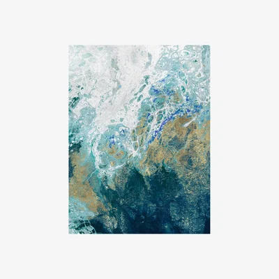 John Lewis Saran II - Abstract Canvas Print, 90 x 60cm, Blue/Gold